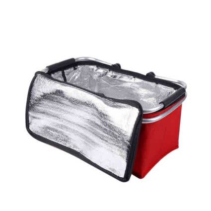 Folding Picnic Camping Shopping Basket Insulated Cooler Cool Hamper Zip Hand Bag Waterproof_1