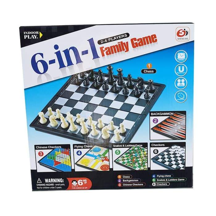 6 in 1 Family Board Game_0