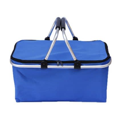 Folding Picnic Camping Shopping Basket Insulated Cooler Cool Hamper Zip Hand Bag Waterproof_2