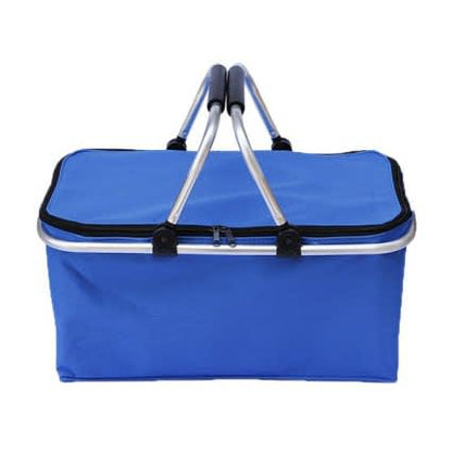 Folding Picnic Camping Shopping Basket Insulated Cooler Cool Hamper Zip Hand Bag Waterproof_2