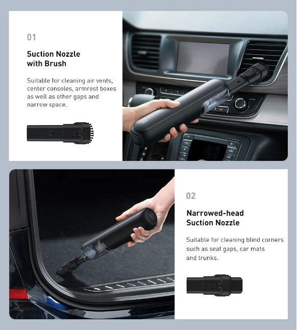 Baseus A1 Car Vacuum Cleaner 4000Pa Wireless Vacuum For Car Home Cleaning - Black_10
